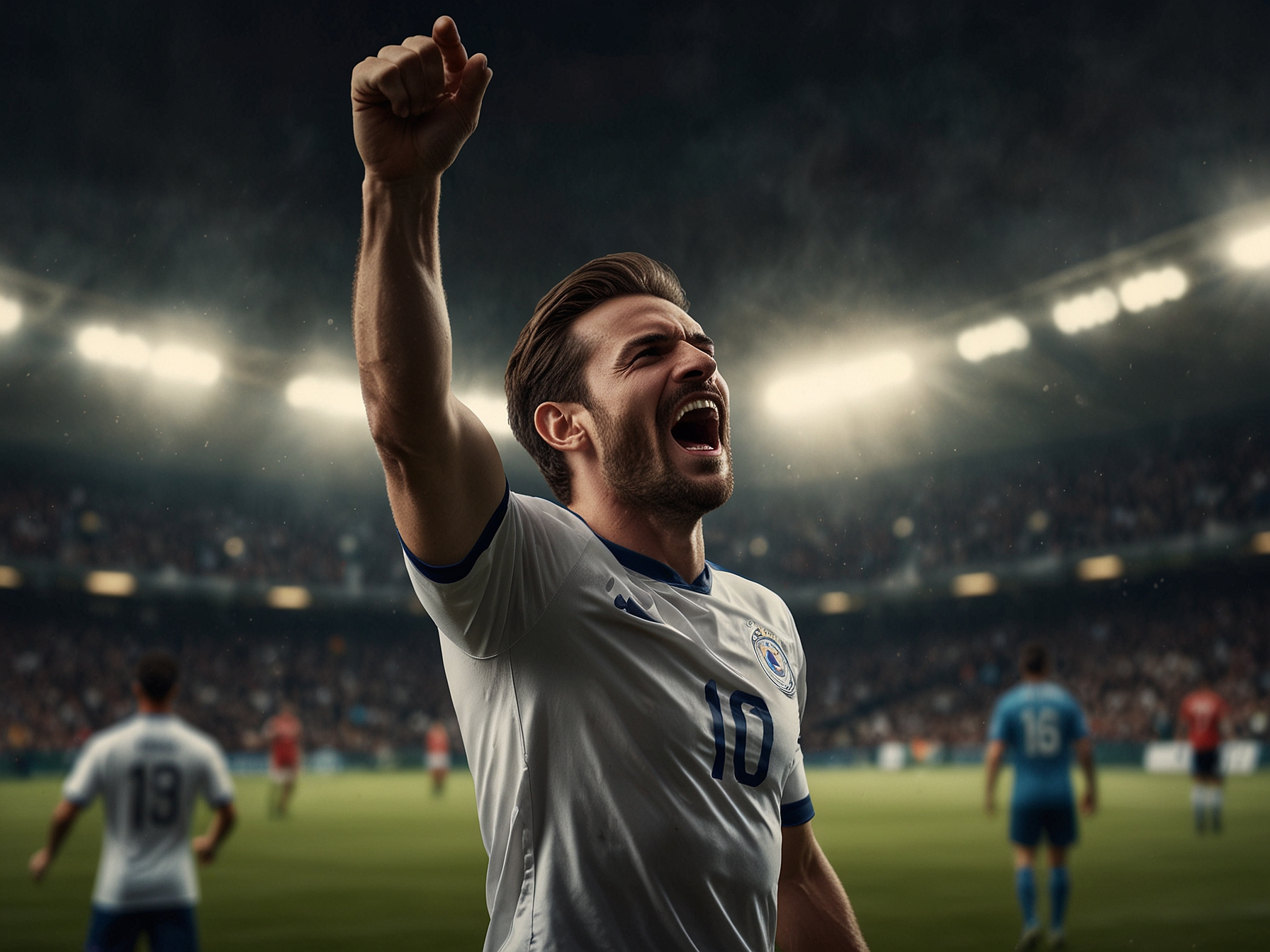 Jugador de fútbol celebrando apuesta exitosa